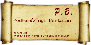 Podhorányi Bertalan névjegykártya