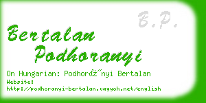bertalan podhoranyi business card